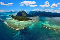 Mauritius under sea waterfall seaplane guided tour